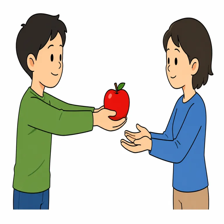 hold out（差し出す・phrasal_verb）の覚え方イラスト