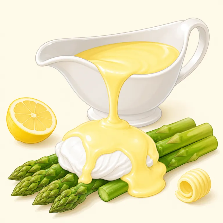 hollandaise（オランデーズ・名詞）の覚え方イラスト — 料理名としては "hollandaise sauce" のかたまりで覚えるのが近道