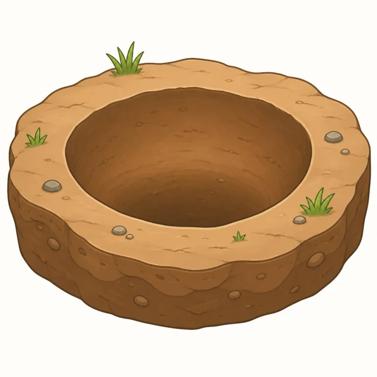hollow（中が空洞の・形容詞）の覚え方イラスト — hole「穴」と音や形が少し似ていると考えましょう