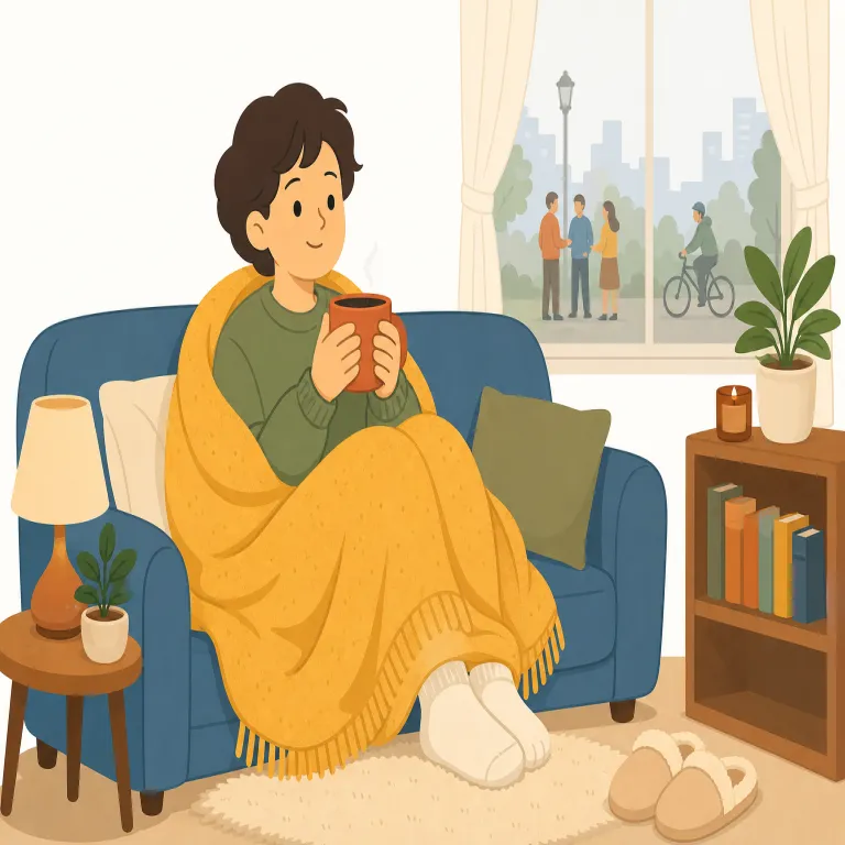 homebody（インドア派・名詞）の覚え方イラスト — home + body で、「気持ちだけでなく体ごと家に向く人」とまとめて覚えると残りやすい