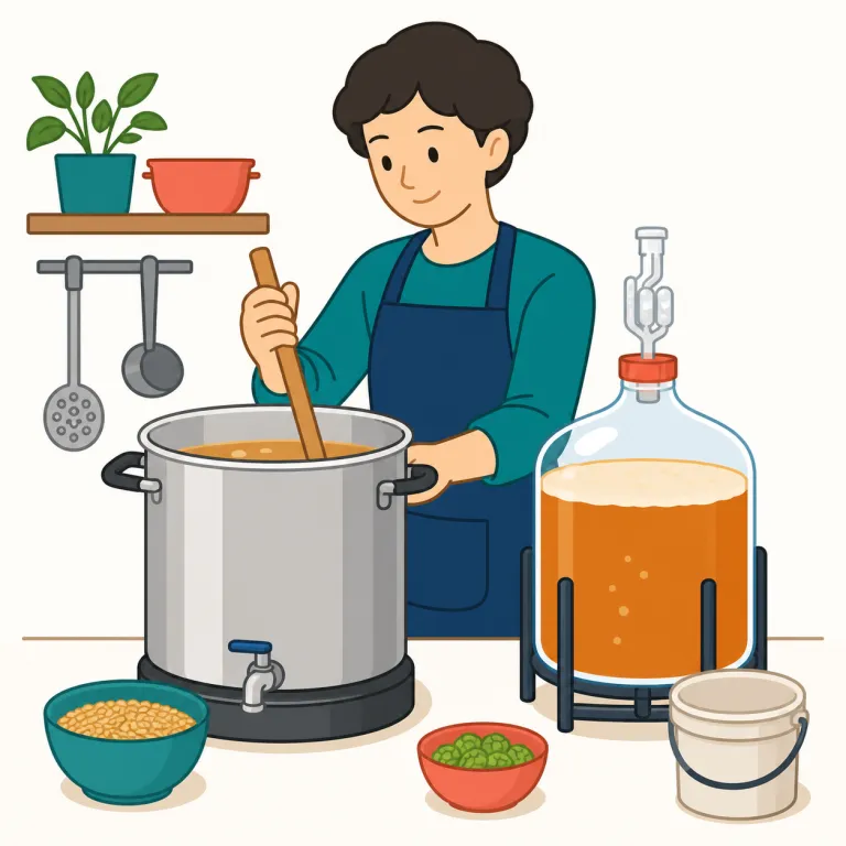 homebrewing（自家醸造・noun）の覚え方イラスト