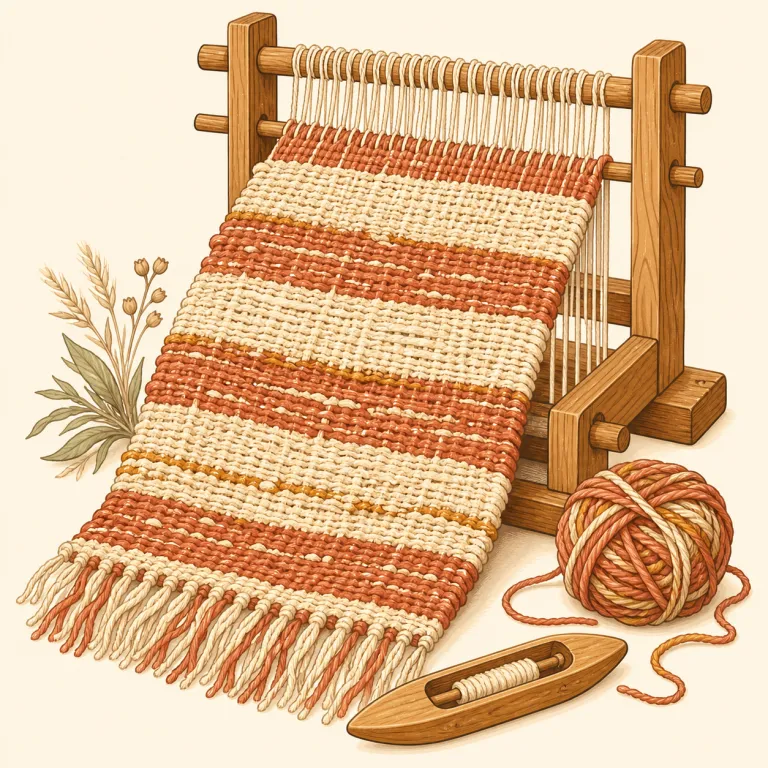 homespun（手織りの・形容詞）の覚え方イラスト — home と spun に分けると覚えやすい