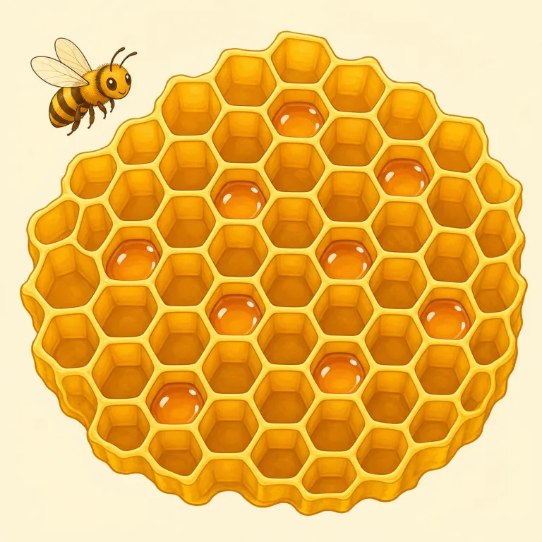 honeycomb（蜂の巣、蜂の巣状構造・名詞）の覚え方イラスト — honey と comb を分けて覚えると定着しやすい