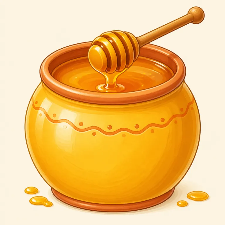 honeypot（はちみつ入れ・名詞）の覚え方イラスト — honeypot は honey（はちみつ）+ pot（壺・容器）からできた分かりやすい複合語です