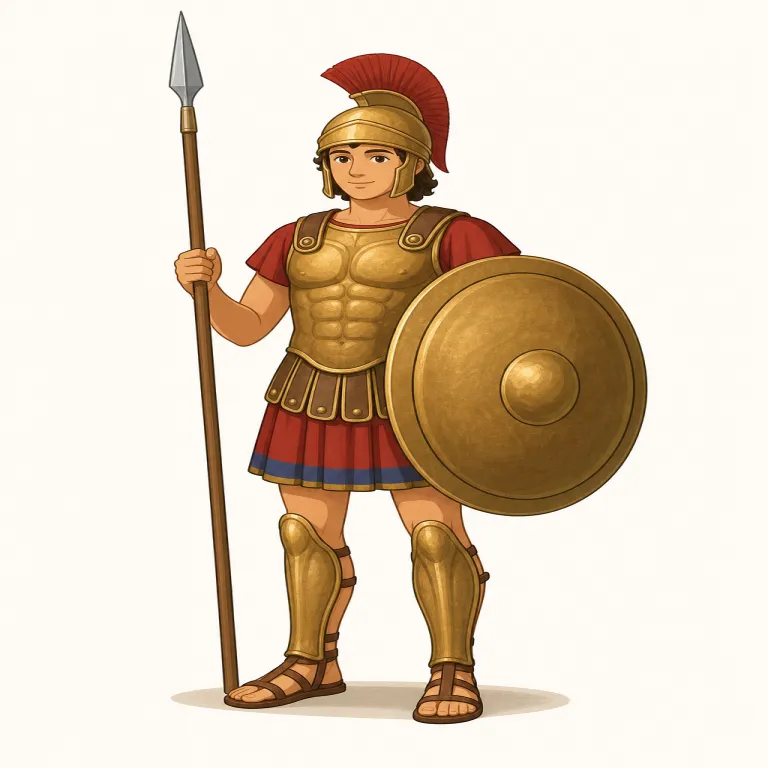hoplite（重装歩兵・名詞）の覚え方イラスト — hoplite は単独で丸暗記するより、Greek / shield / spear / phalanx とセットで固定すると残りやすい語です