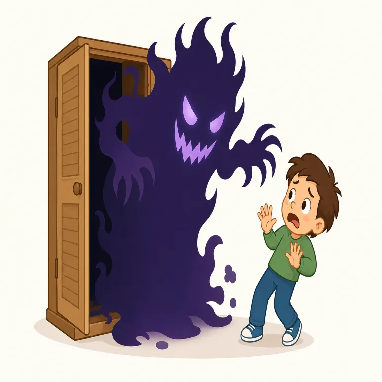 horrible（ひどい・形容詞）の覚え方イラスト — horror を知っていれば覚えやすい語で、「ホラー映画のようにぞっとする感じ」から入ると定着します