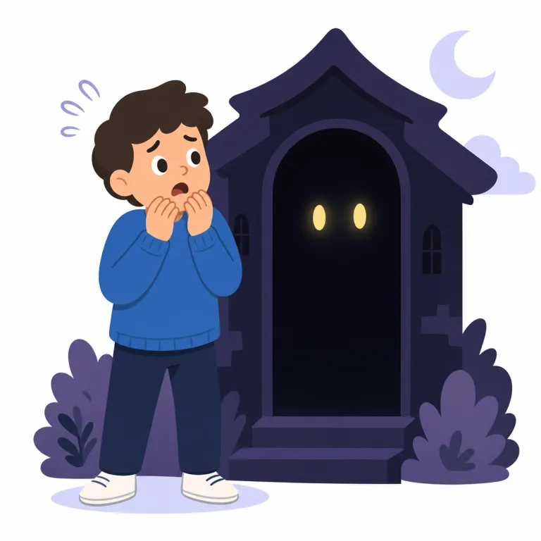 horror（恐怖、ホラー・名詞）の覚え方イラスト — fear が「危ない・怖い」と広く言えるのに対し、horror は鳥肌が立つような強い恐怖で、しばしば嫌悪や気味悪さも伴う