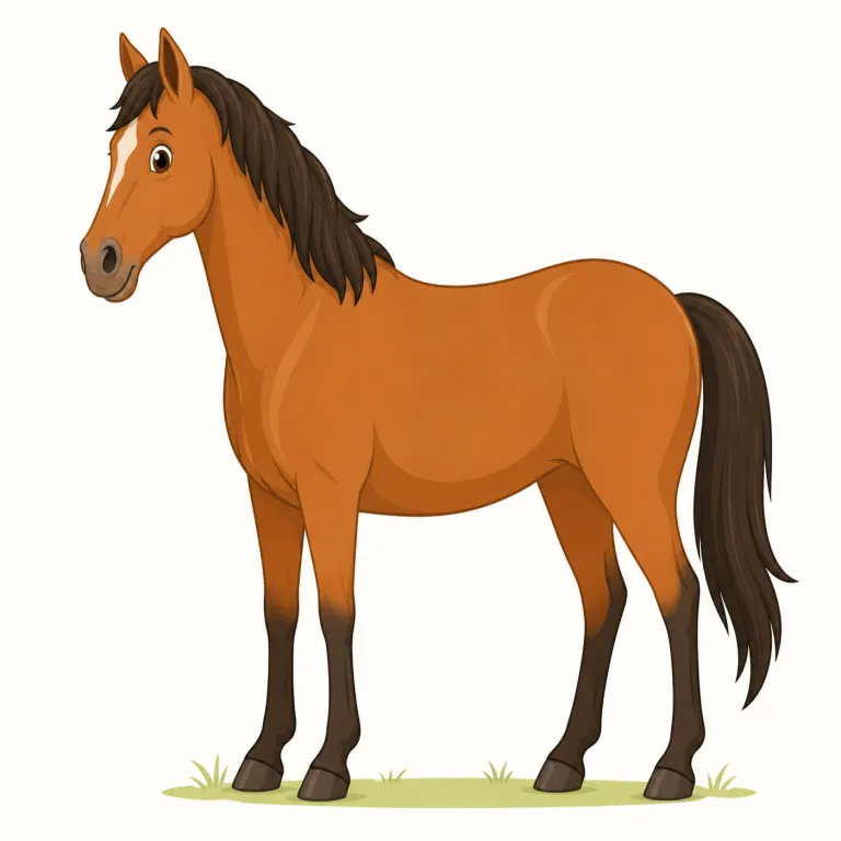horse（馬・名詞）の覚え方イラスト — horse はまず「人が乗る・荷を引かせる大きな動物」という中心イメージで固めると残りやすい語です