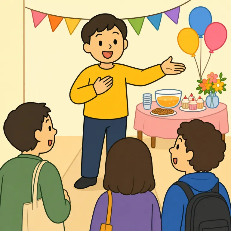 host（主催する・verb）の覚え方イラスト