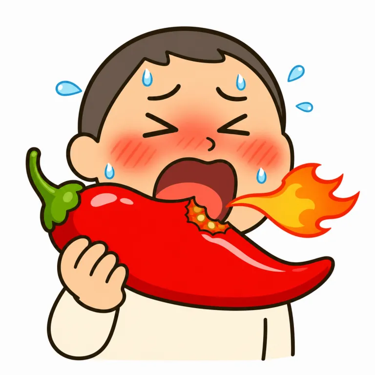 hot（辛い・adjective）の覚え方イラスト