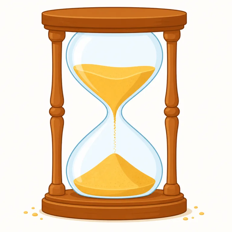 hourglass（砂時計・名詞）の覚え方イラスト