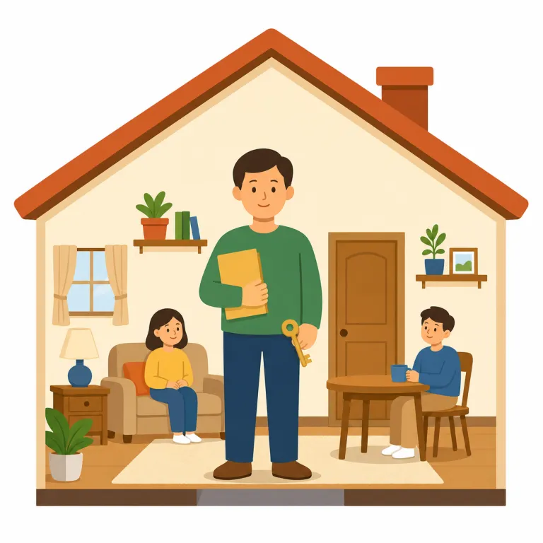 householder（世帯主・noun）の覚え方イラスト