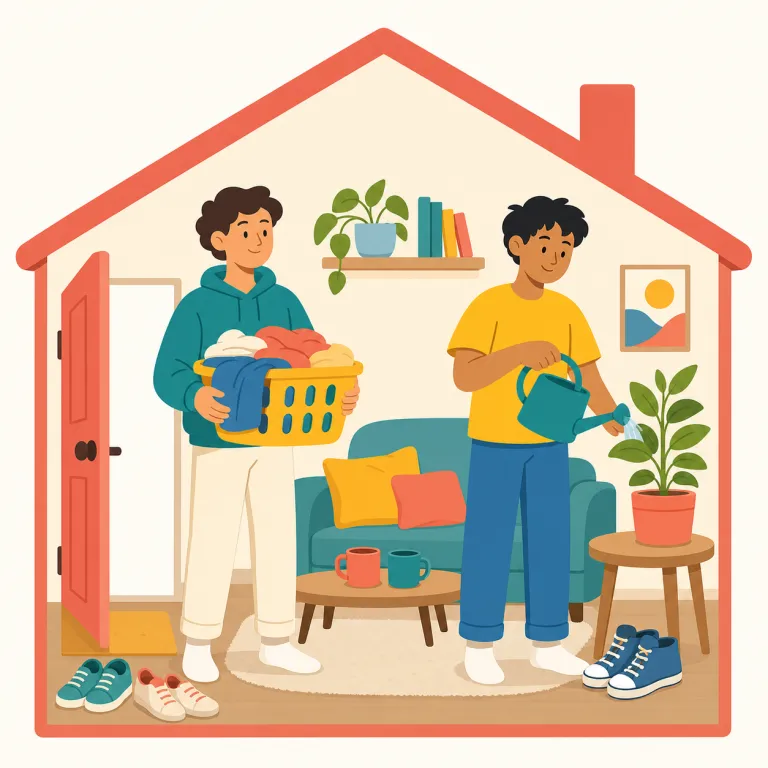 housemate（同居人・名詞）の覚え方イラスト — house と mate をそのまま結ぶのが最短です