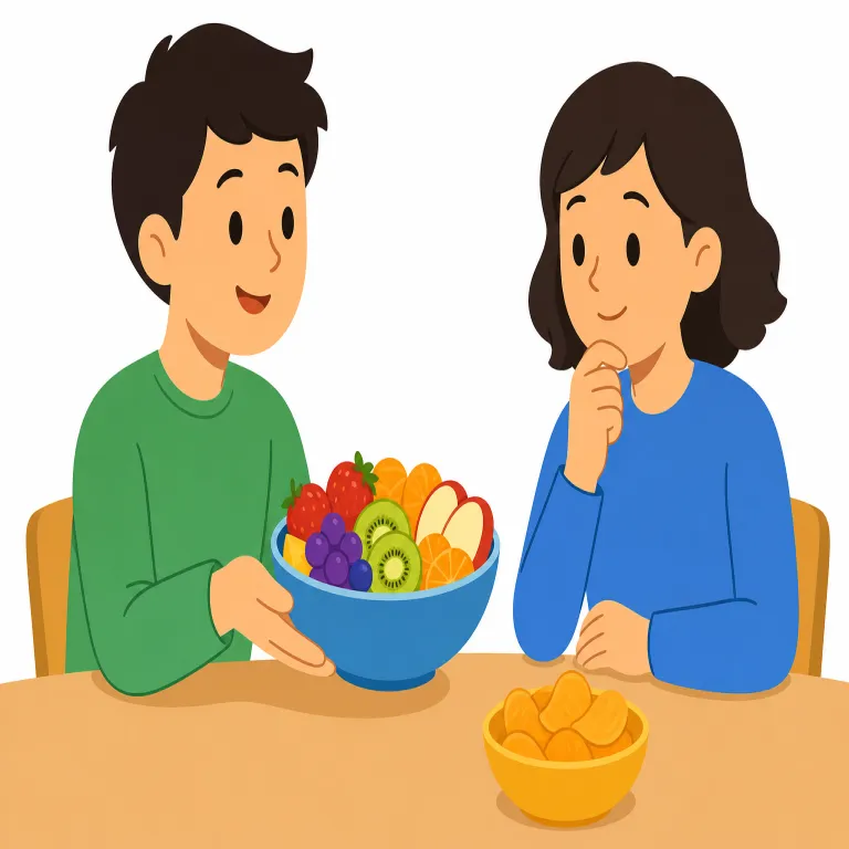 how about（～はどう？・イディオム）の覚え方イラスト — 「How?（どう）」で相手に問いかけ、「about ...」で話題をその案に向ける感覚で覚えると定着しやすい表現です