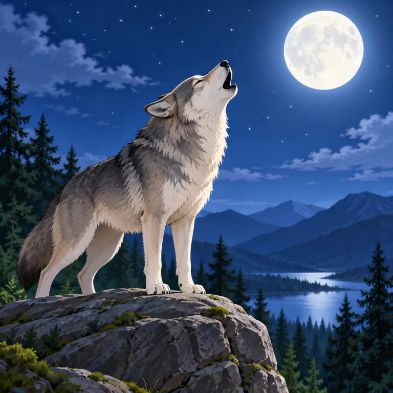 howl（遠吠え・noun）の覚え方イラスト