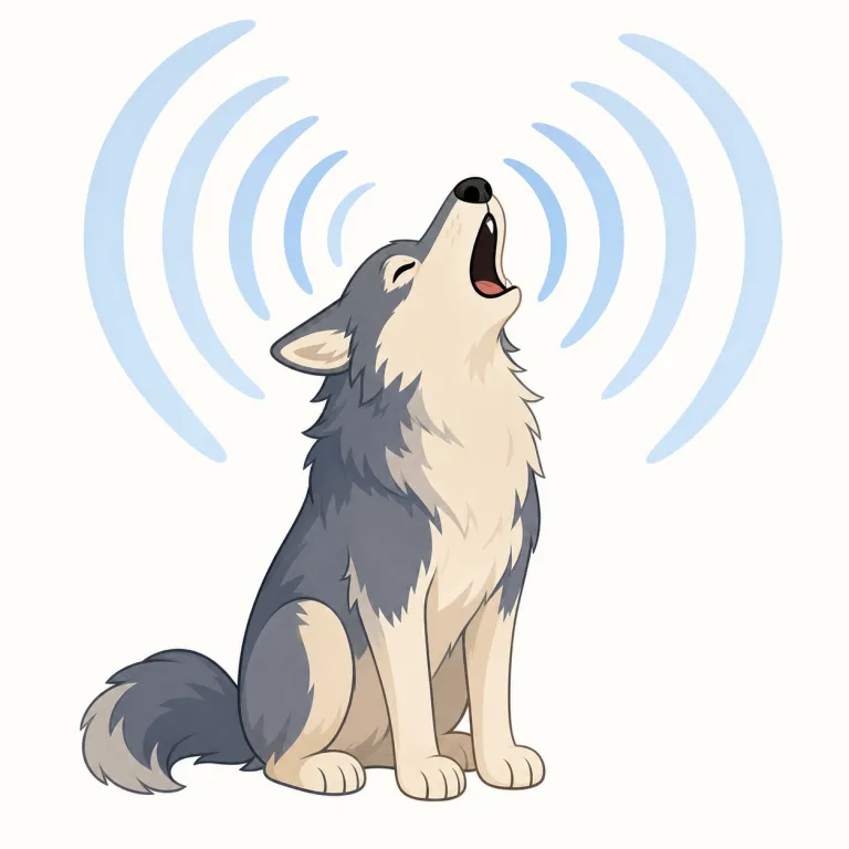 howl（叫び声・noun）の覚え方イラスト