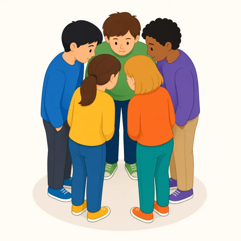 huddle（集まり・noun）の覚え方イラスト