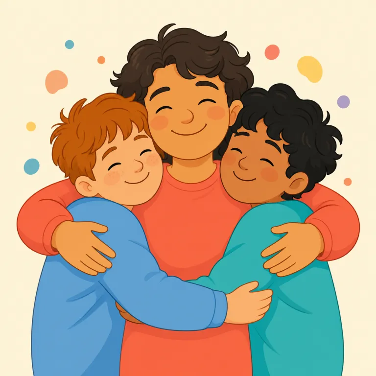 hugger（よく人を抱きしめる人・名詞）の覚え方イラスト — まず hug を確実に押さえると覚えやすいです