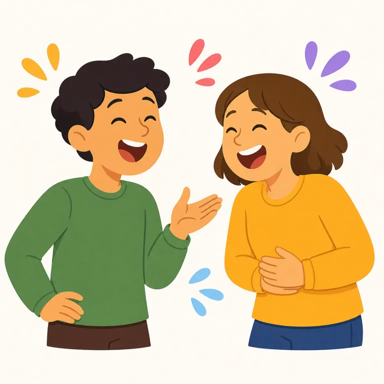 humor（ユーモア・名詞）の覚え方イラスト — humor はまず形容詞 humorous「おかしい、ユーモアのある」とセットで覚えると定着しやすい語です