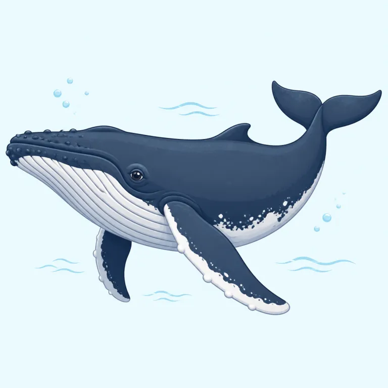 humpback（ザトウクジラ・名詞）の覚え方イラスト — humpback whale の形で覚えるのが最短です