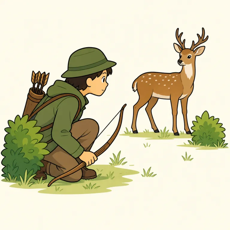 hunt（狩り・noun）の覚え方イラスト