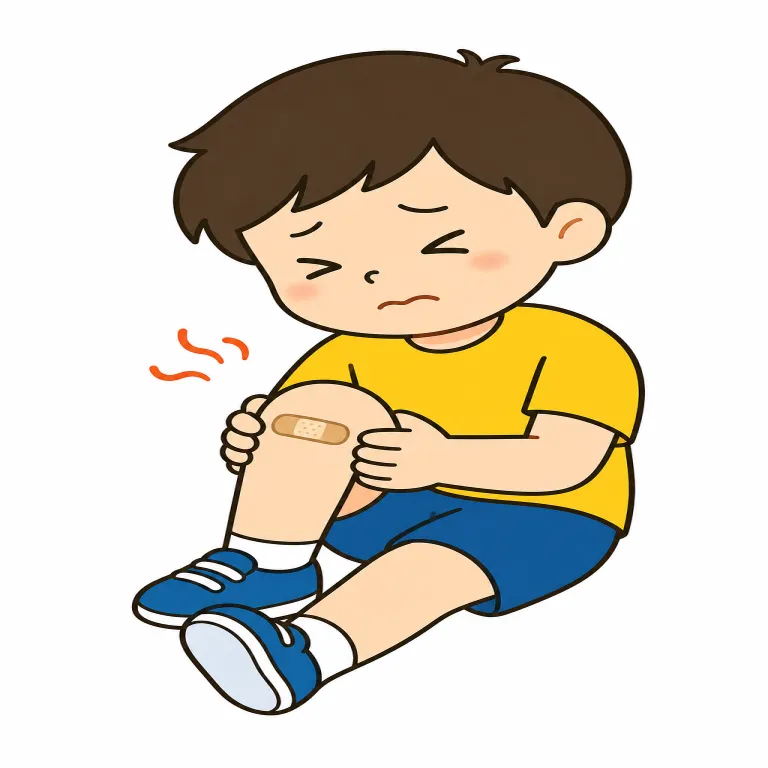 hurt（けがをした・adjective）の覚え方イラスト