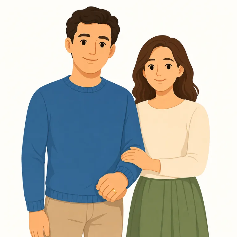 husband（夫・名詞）の覚え方イラスト — まず wife と必ずペアで覚えると定着しやすい語です