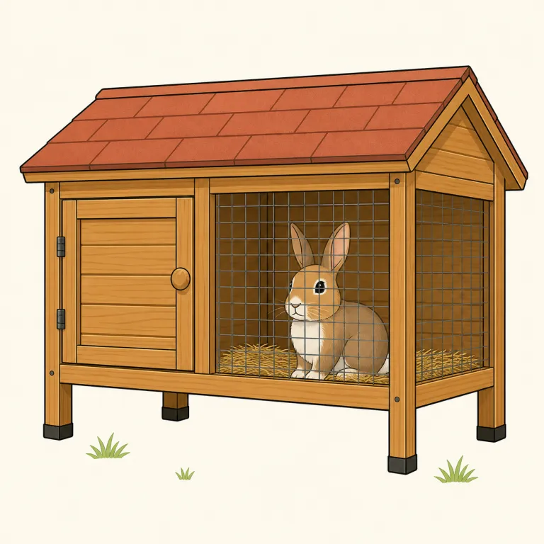 hutch（ウサギ小屋・名詞）の覚え方イラスト