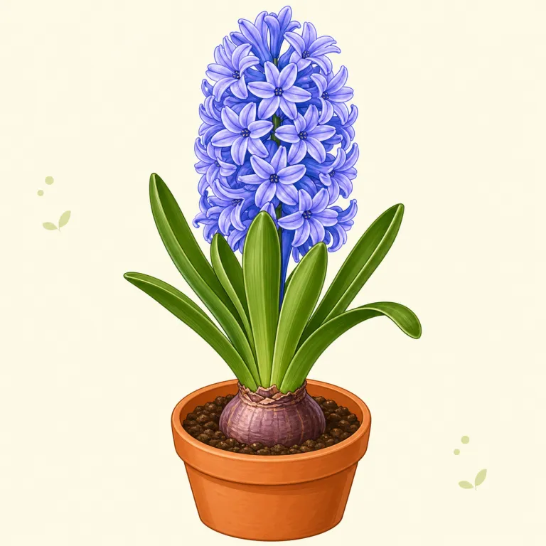hyacinth（ヒヤシンス・名詞）の覚え方イラスト — まず spring bulb flower として覚えると定着しやすい語です