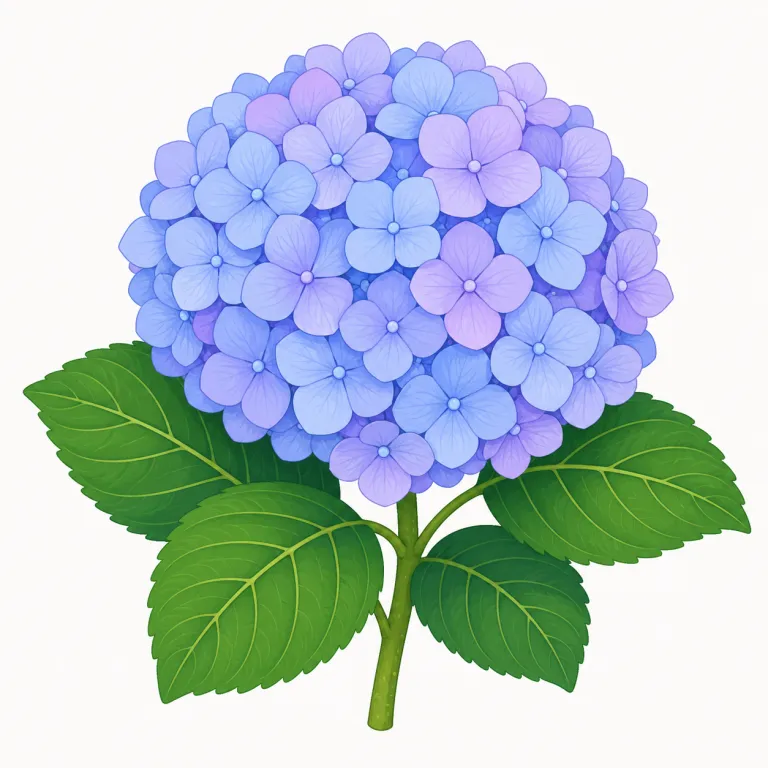 hydrangea（アジサイ・名詞）の覚え方イラスト — hydrangea は日本語名「アジサイ」と結びつけて覚えます