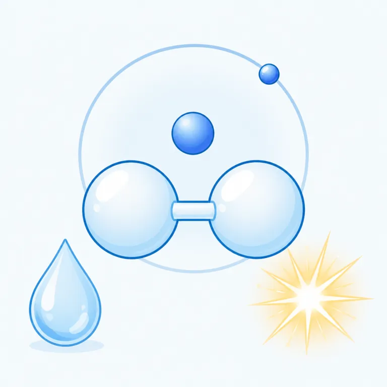 hydrogen（水素・名詞）の覚え方イラスト — hydro- は hydrate, dehydration, hydroelectric などで何度も出る「水」系の目印