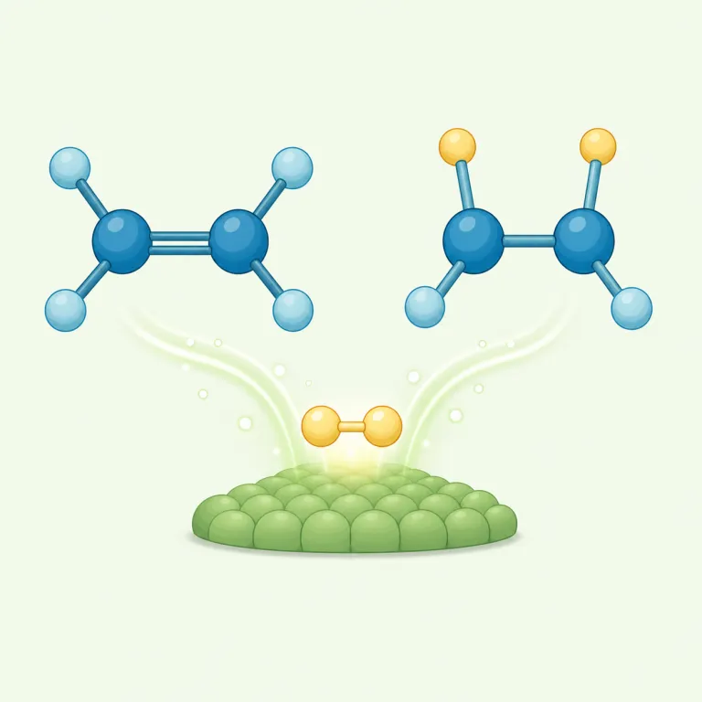 hydrogenation（水素化・名詞）の覚え方イラスト — hydrogenation は hydrogen（=水素）がまず核