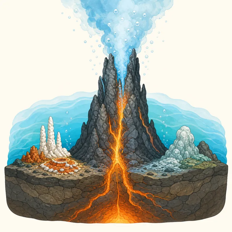hydrothermal（熱水性の・形容詞）の覚え方イラスト