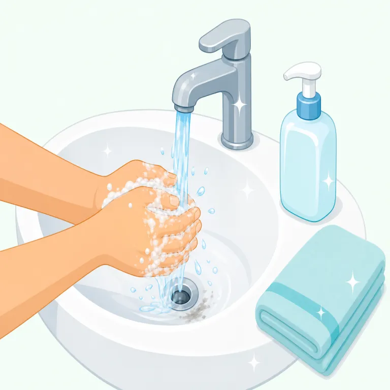 hygienic（衛生的な・形容詞）の覚え方イラスト — hygiene（衛生）を知っていれば、その形容詞が hygienic