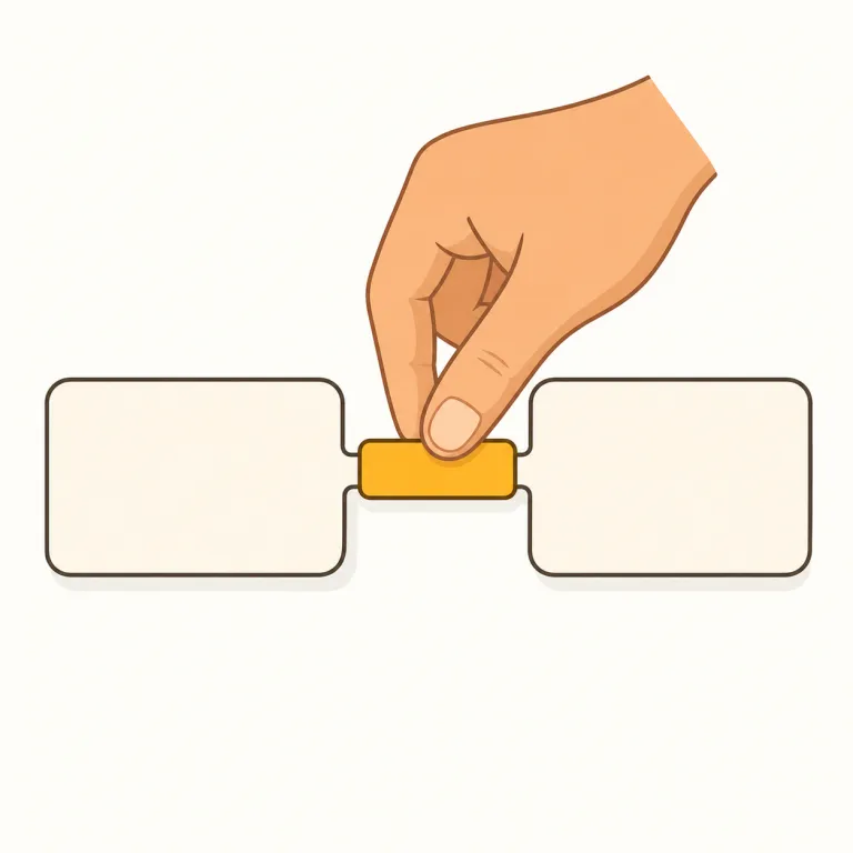 hyphen（ハイフンでつなぐ・動詞）の覚え方イラスト — まず名詞の hyphen「-」を思い出し、そのまま動詞で「-でつなぐ」と取ると覚えやすいです