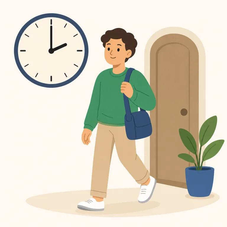 i'll be there at two（午後二時に着きます）の覚え方イラスト — 文全体を丸暗記するより、3つのかたまりで覚えると使いやすいです