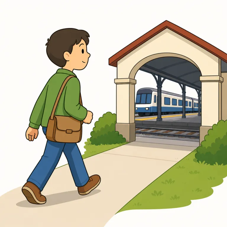 i'm going to the station（駅に行く・イディオム）の覚え方イラスト — この表現は丸ごと1つの型で覚えるのが近道です