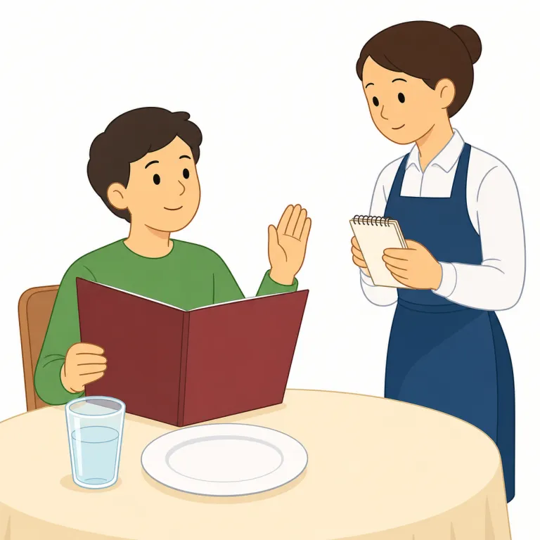 i'm ready to order（注文します・イディオム）の覚え方イラスト — 「I’m ready to 〜」は会話でよく出る型で、「〜する準備ができています」