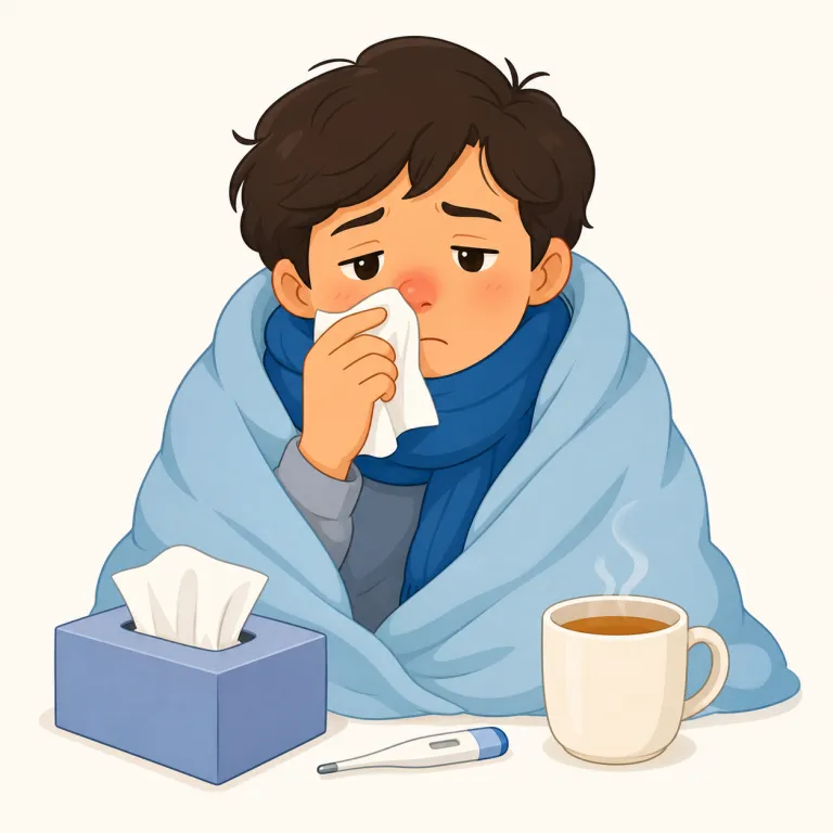i caught a cold（風邪をひいた・イディオム）の覚え方イラスト — ポイントは、日本語の「風邪をひく」とは逆で、英語では catch a cold「風邪をつかまえる」と言うこと