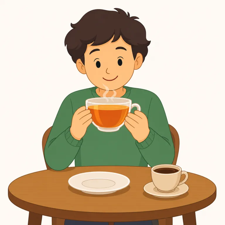 i prefer tea to coffee（紅茶の方が好き・名詞）の覚え方イラスト — I prefer tea to coffee を単語ごとに分解せず、引用符つきの一つのカード名のように覚えます