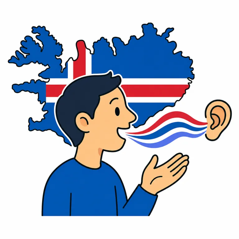 icelandic（アイスランド語・noun）の覚え方イラスト
