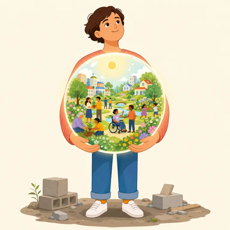 idealistic（理想主義的な・形容詞）の覚え方イラスト — ideal が見えればかなり覚えやすい語です