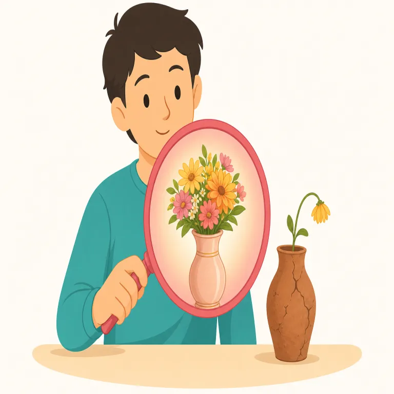 idealize（理想化する・動詞）の覚え方イラスト — ideal を知っていれば入りやすい語です