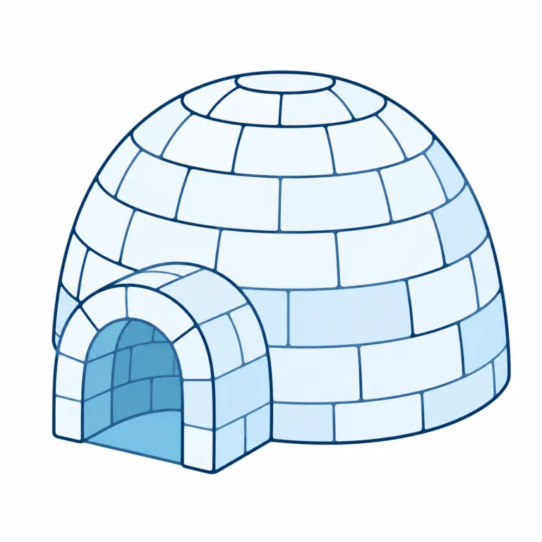 igloo（イグルー・noun）の覚え方イラスト