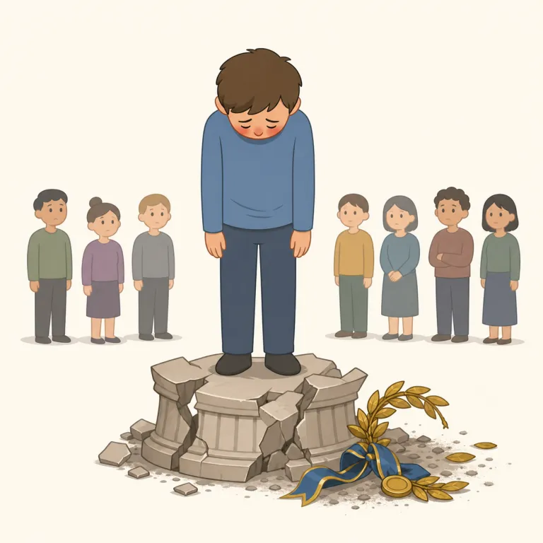 ignominy（不名誉・名詞）の覚え方イラスト — このエントリの ignominy は、基本義の「恥辱」と重なりつつも、特に社会的評価や名誉が傷ついた結果としての「不名誉」に寄せて覚えます