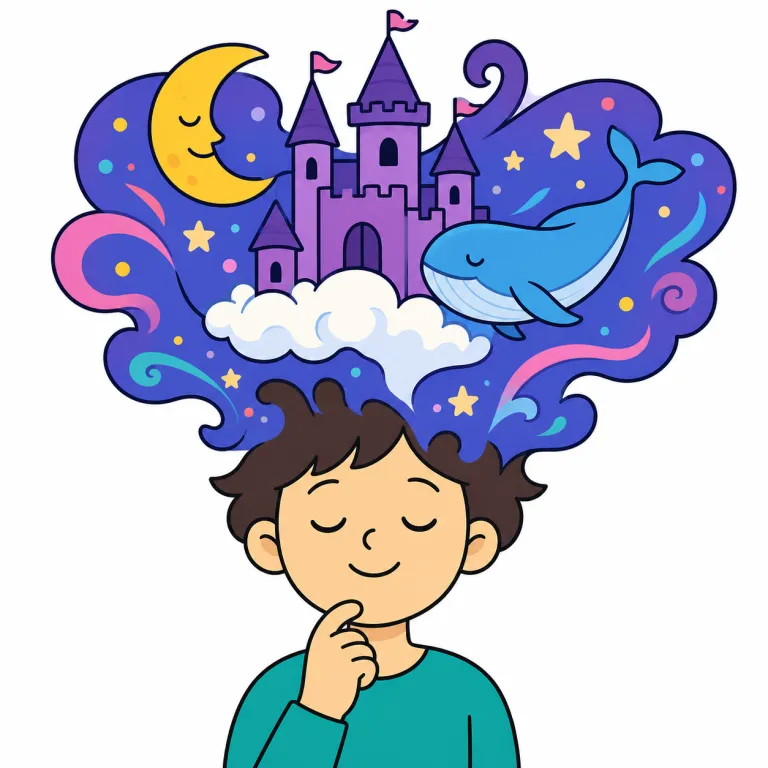 imagination（想像、空想・noun）の覚え方イラスト