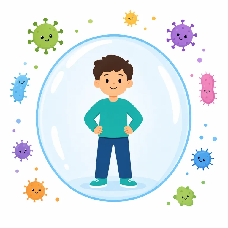 immune（免疫がある／免疫の・形容詞）の覚え方イラスト — このエントリでは immune を医学・生物の形容詞として覚えます