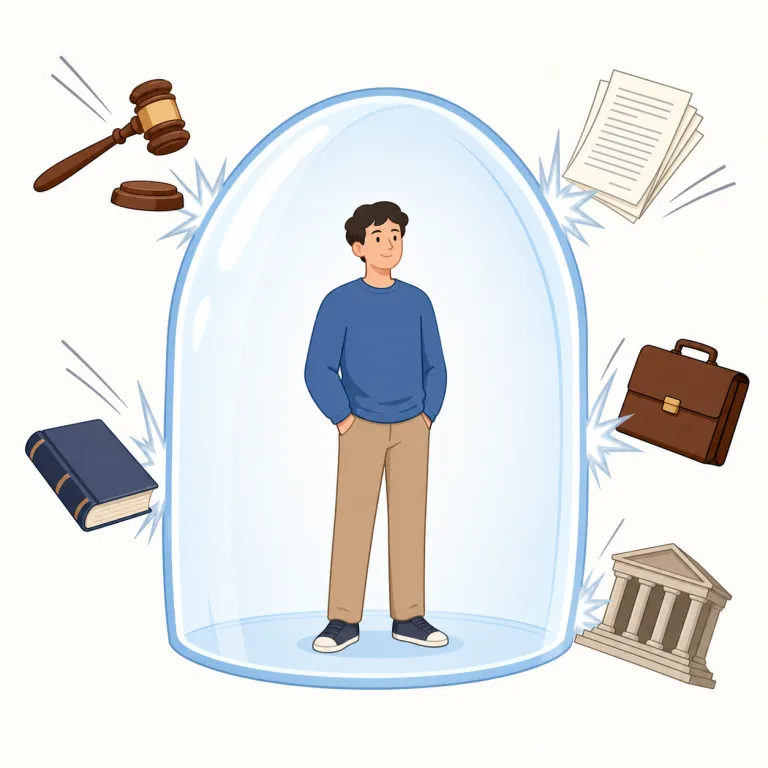 immunity（免責、訴追免除・noun）の覚え方イラスト