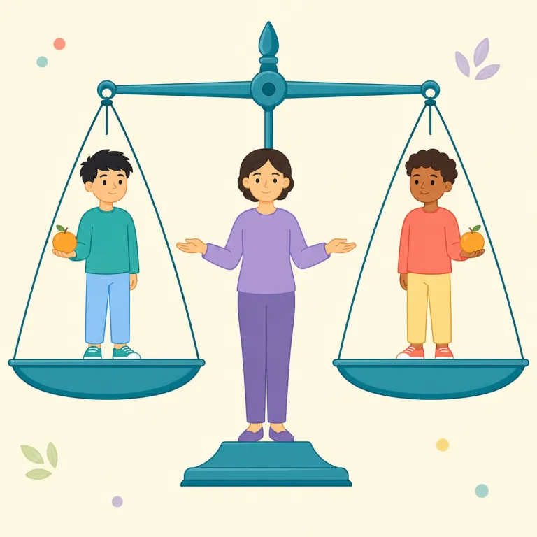 impartiality（公平性・名詞）の覚え方イラスト — まず partial を「部分的」だけで終えず、「一部に肩入れした＝偏った」と結びつける