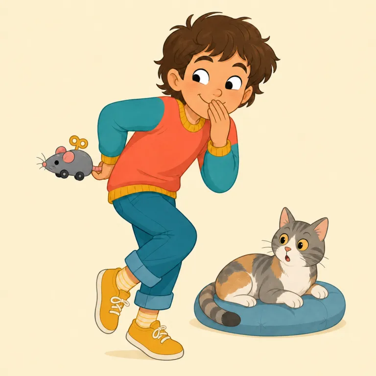 impishly（いたずらっぽく・副詞）の覚え方イラスト — imp は物語に出てくる「小悪魔」や「いたずら者」です